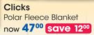 Clicks Polar Fleece Blanket-Each