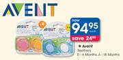 Avent Soothers 0-6 Months/6-18 Months-Each