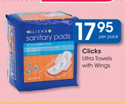 Clicks Ultra Towels With Wings-Per Pack