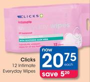 Clicks 12 Intimate Everyday Wipes-Each