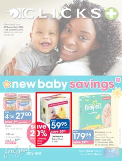 Clicks : New Baby Savings (31 Dec - 18 Jan 2015), page 1