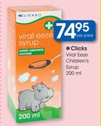 Clicks Viral Eeze-Children's Syrup-200ml
