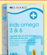 Clicks Kids Omega 3 & 6-180 Capsules Pack