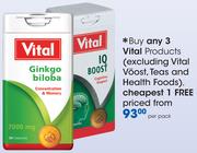 Vital Products(Excluding Vital Voost, Teas And Health Foods)-Per Pack