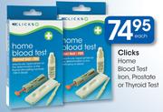 Clicks Home Blood Test Iron, Prostate Or Thyroid Test Each