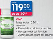 GNC Magnesium 250g 90 Tablets-Per Pack