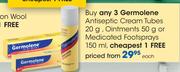 Germolene Antiseptic Cream Tubes-20g, Ointments-50g Or Medicated Footsprays-150ml Each