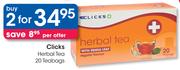 Clicks Herbal Tea 20 Teabags-2 Packs