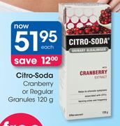 Citro-Soda Cranberry or Regular Granules-120gm