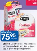 Schick Quatto Razor Kits & Blades For Women-Per Pack