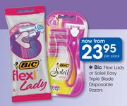 BIC Flexi Lady Or Soleil Easy Triple Blade Disposable Razors-Per Pack