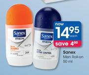 Sanex Men Roll-On-50ml Each