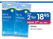 Clicks 20 Lens Wipes-2's