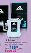 Adidas Ice Dive Or Dynamic Pulse Eau De Toilette 100ml-Each