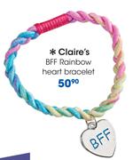 Claire's BFF Rainbow Heart Bracelet