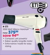 ETI 2000 Watt Milano Hairdryer