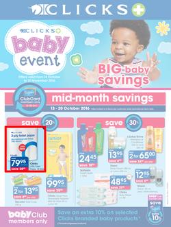 Clicks : Big Baby Savings (13 Oct - 13 Nov 2016), page 1