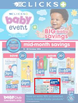 Clicks : Big Baby Savings (13 Oct - 13 Nov 2016), page 1