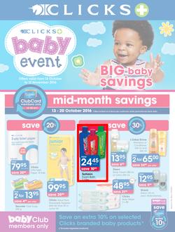 Clicks : Big Baby Savings (13 Oct - 13 Nov 2016), page 1