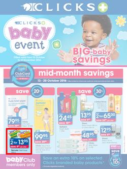 Clicks : Big Baby Savings (13 Oct - 13 Nov 2016), page 1