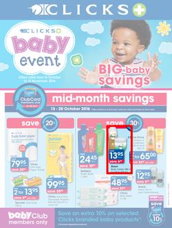 Clicks : Big Baby Savings (13 Oct - 13 Nov 2016), page 1