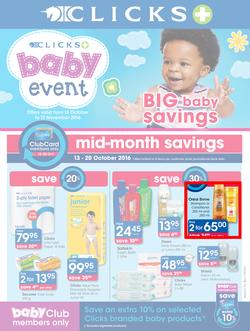 Clicks : Big Baby Savings (13 Oct - 13 Nov 2016), page 1