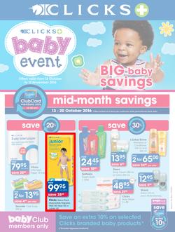 Clicks : Big Baby Savings (13 Oct - 13 Nov 2016), page 1