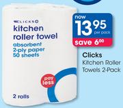 Clicks 2 Pack Kitchen Roller Towels-Per Pack