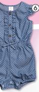 Clicks Made 4 Baby Denim Dot Romper