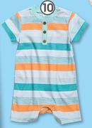 Clicks Made 4 Baby Boys Striped Romper