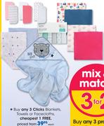 Clicks Blankets, Towels Or Facecloths-Each