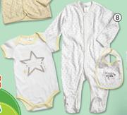 Clicks Made 4 Baby Sleepsuit, Body Vest & Bib Lemon/White