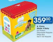 Clicks Made 4 Baby Dry Protect Disposable Nappies Mega Box-Per Pack