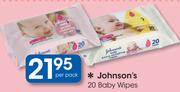 Johnson's 20 Baby Wipes-Per Pack
