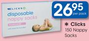 Clicks 150 Nappy Sacks-Per Pack
