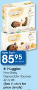 Huggies New Baby Disposable Nappies 42 Or 88-Per Pack