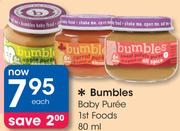 Bumbles Baby Puree 1st Foods-80ml Each