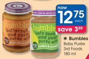 Bumbles Baby Puree 3rd Foods-180ml Each