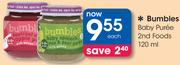 Bumbles Baby Puree 2nd Foods-120ml Each