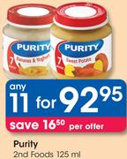 Purity 2nd Foods-11x125ml