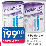 PediaSure Complete Chocolate Or Vanilla-850g Each