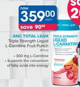 GNC Total Lean Triple Strength Liquid L-Carnitine Fruit Punch-473ml