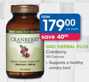 GNC Herbal Plus Cranberry 100 Capsules-Per Pack