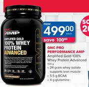 GNC Pro Performance AMP Amplified Gold 100% Whey Protein Advanced 930g