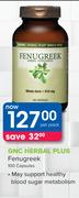 GNC Herbal Plus Fenugreek 100 Capsules-Per Pack