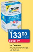 Centrum My Nutrients Omega 3 60 Softgels-Per Pack