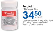 Ferofol 30 Capsules-Per Pack