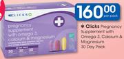 Clicks Pregnancy Supplement With Omega 3, Calcium & Magnesium 30 Day Pack-Per Pack
