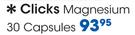 Clicks Magnesium 30 Capsules-Per Pack
