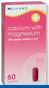 Clicks Calcium With Magnesium 60 Tablets-Per Pack